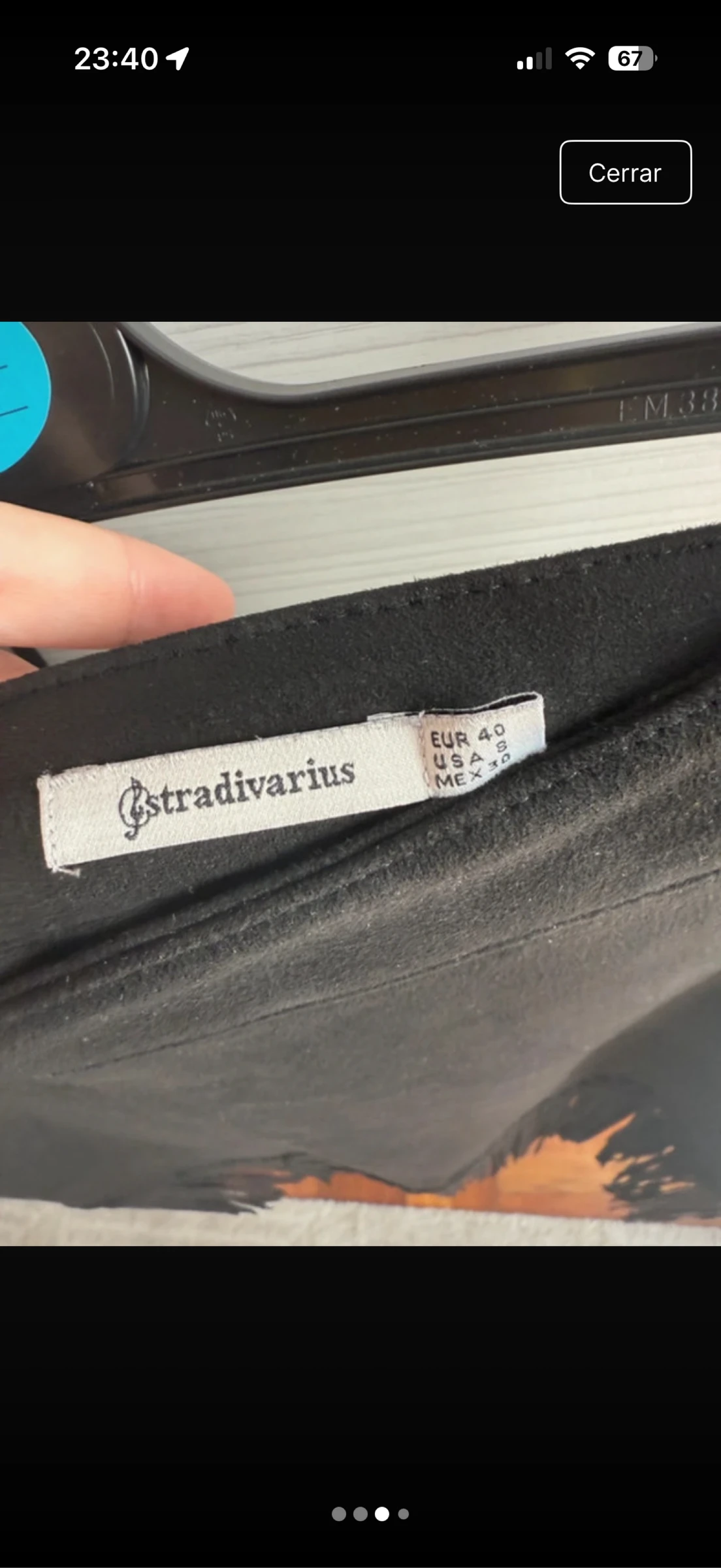 Midi-rok van suède met franjes van Stradivarius (Maat 40) – photo 3